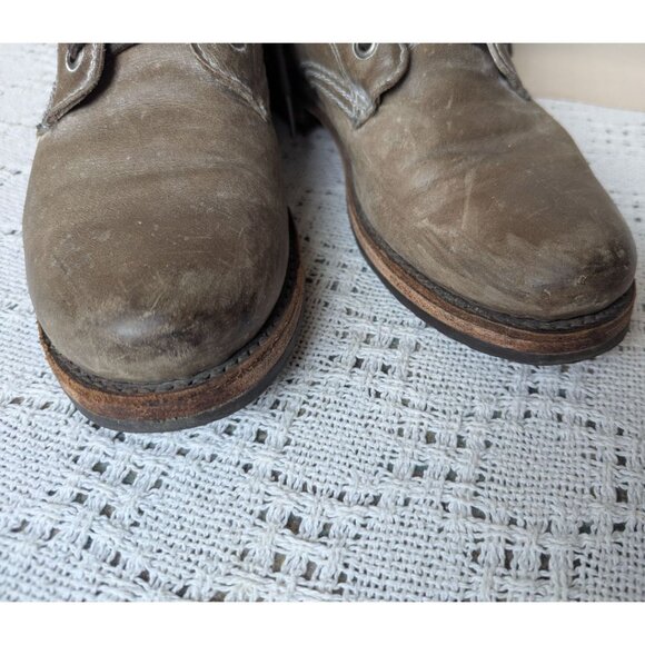 Frye Veronica Combat Women's Leather Ankle Boots Stonewashed Brown Distressed 8B - Picture 6 of 9